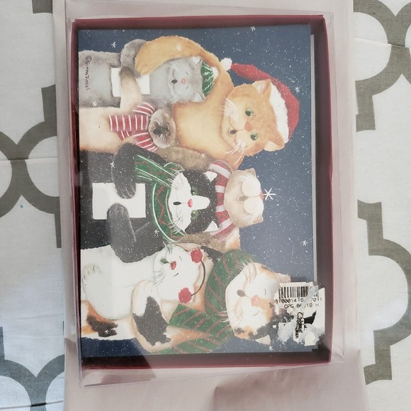 Ginny Diezel Cats Singing Holiday Cards Meowy Merry Christmas 18 Cards CPS - Picture 3 of 9